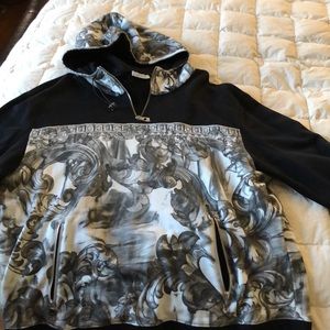 RARE Versace baroque-print cotton hoodie - XXXL